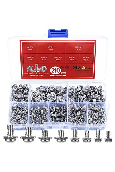 NO BRAND 210 buc. șuruburi bloc terminal cu șaibe pătrate, șuruburi terminale...