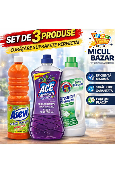 ASEVI Pachet 3 Produse Pardoseli 1L+Ace Pardoseli1L+Chanteclair Pardoseli 750ml