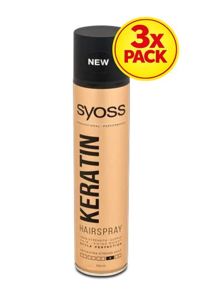 Syoss 3x PACK HAIRSPRAY FIXATIV KERATIN, 300ML