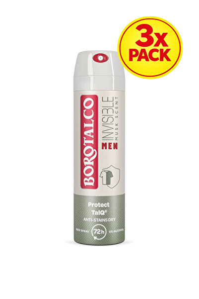 Borotalco 3x PACK Deodorant spray Men invisible 150ML