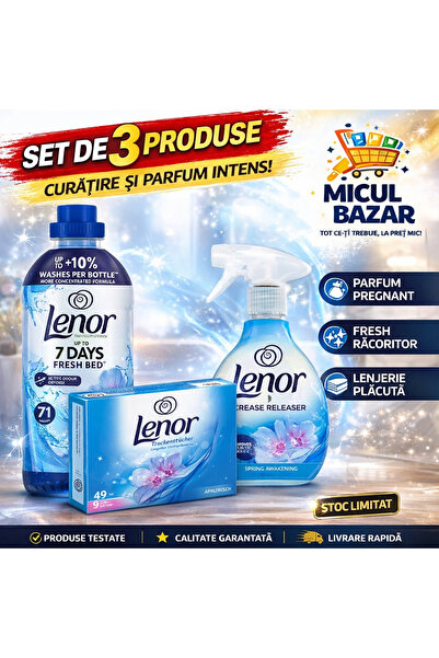 lenor Pachet 3 Produse 1.491L+Lenor Cute+Lenor Servetele Culoare