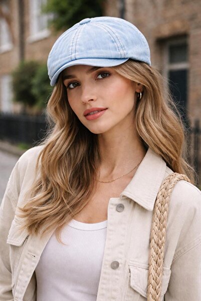 kuru Men's Denim British Newsboy Cap - Washable, Sanded Denim Hat |   Standar...