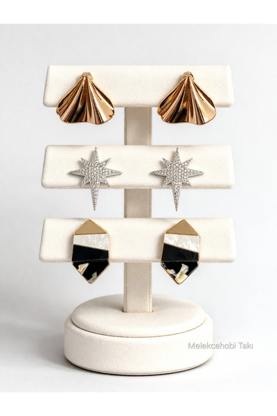 FASHION Melekcehobi Jewelry Set of Three Different Earrings