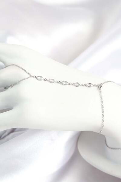 Inure Jewelry Brass Zircon Stone Y Model Silver Color Women's Shahmeran