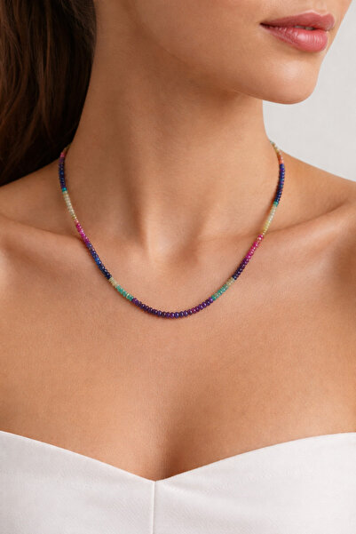 best bioenerji taş terapi Sapphire • Emerald • Ruby • Yellow Sapphire Necklac...