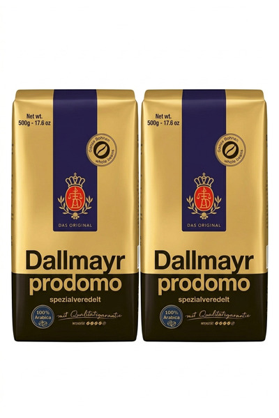 Dallmayr Set of 2 Prodomo Coffee Beans, 1kg (2 x 500g), 100% Arabica, Duo Pack
