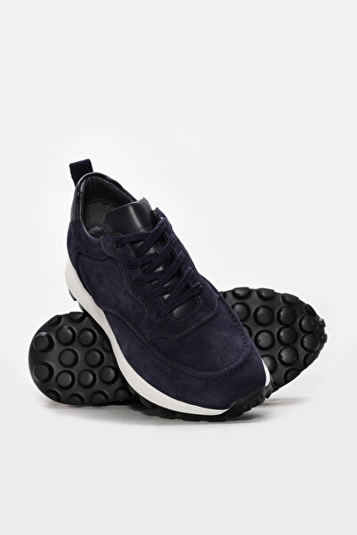 Ayakkabıhane Inside and Outside Genuine S Suede D Leather Navy Blue Men's Spo...