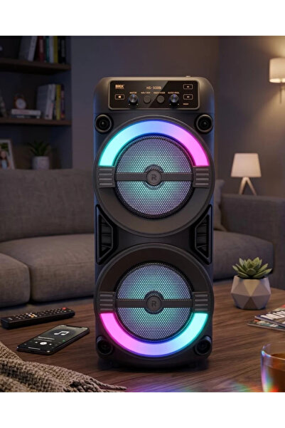 GenelTedarik RGB Işıklı Taşınabilir Bluetooth Hoparlör Güçlü Stereo Ses - EMT...