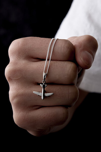 Ebrar Silver Gümüş Uçak Kolye 925 Ayar Gümüş MİNİ Uçak Figürlü Unisex Kolye