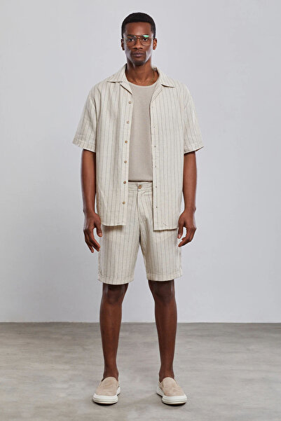 Dear Deer Striped Linen Shirt & Shorts Set