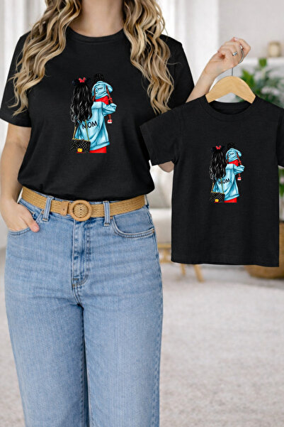 LORVEX T-Shirt Mother Daughter Combination Oversized – Mother & Child Twin T-...