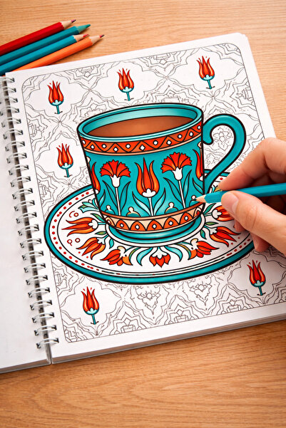 Z&R CRAFT Traditional Turkish Patterns Coloring Book |   Mandala, Ottoman Motifs, Relaxing Art (21X21)