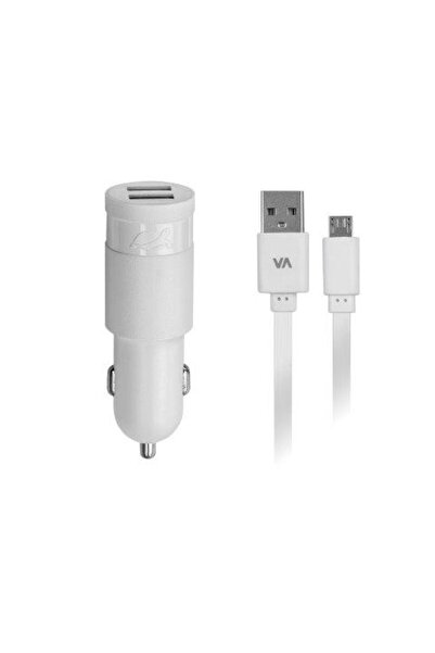Rivacase VA 4223 WD1 Incarcator Auto DC 2USB x 3,4A +cablu microUSB, alb
