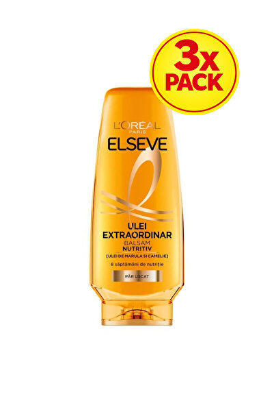 L'Oreal Paris Balsam de păr cu ulei extraordinar pentru păr uscat, pachet de ...