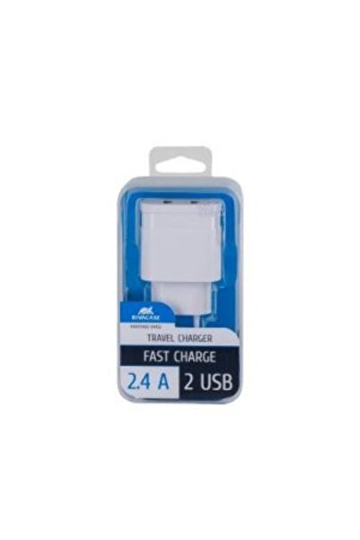Rivacase VA 4122 W00 AC mains charger 2USB x 2.4A, WHITE