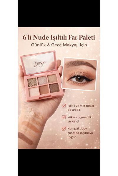 Velorabeauty 6 renkli mini far paleti