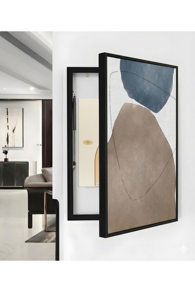 lawhat لوحة تغطية العداد عصرية تجمع بين البساطة والعمق، حيث تتناغم الكتل اللو...