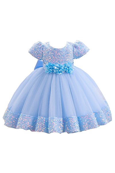 Zümrütoyuncakstore Payetli Çiçek Kız Doğum Günü Partisi Küçük Çocuk Elbisesi ...
