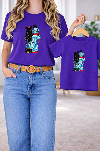 LORVEX Tricou Mamă-Fiică Combinație supradimensionat – Mamă și Copil Twin tri...