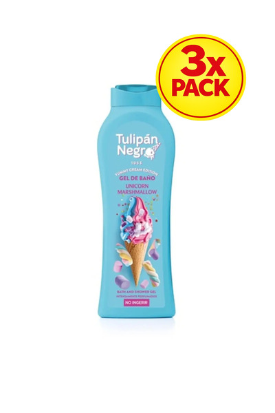 Tulipán Negro 3x PACK Shower gel, Tulipan Negro, Unicorn Marshmallow, 650 ml