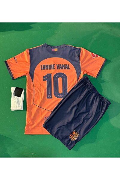nesne giyim Barcelona La'mine Ya'mal 25/26 Yeni Sezon Çocuk Forması 3'lü Set(...