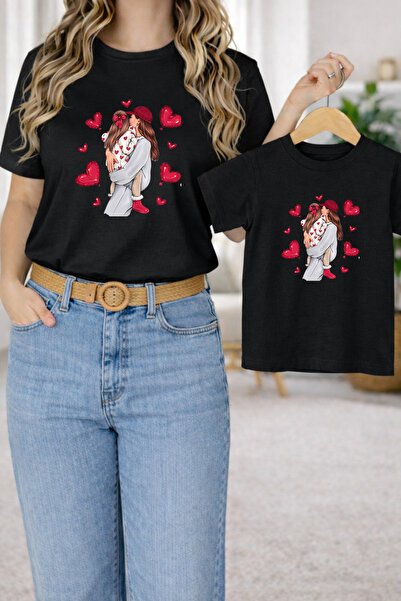 LORVEX T-Shirt Mother Daughter Combination Oversized – Mother & Child Twin T-...