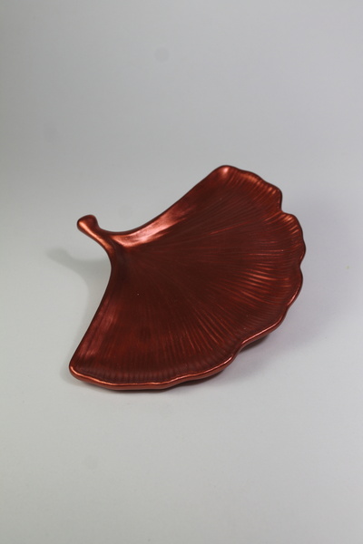 Lusora Design Ginkgo Metallic Decorative Leaf Plate |   Candle Holder, Jewelr...