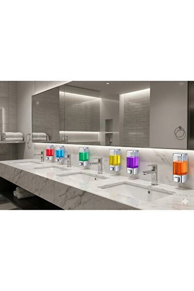 DLN SHOP 6 Pieces Wall Mounted Liquid Soap Dispenser Shampoo Dispenser. Both ...