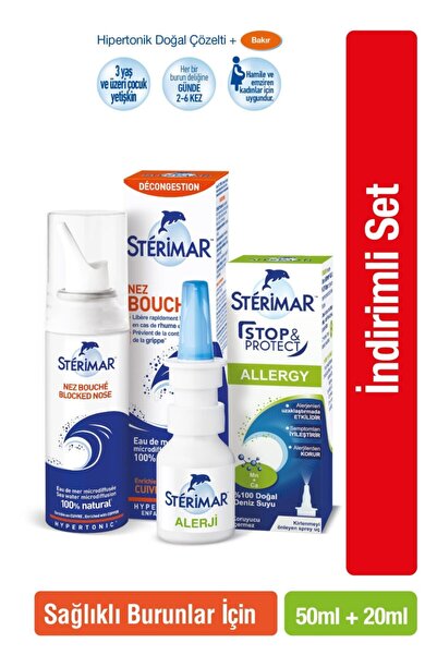 Sterimar Hipertonik Burun Spreyi 50ml+ Stop&protect Alerji Burun Spreyi 20ml