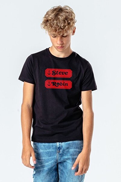 QIVI Crna majica za dečake iz serije Stranger Things Štampano