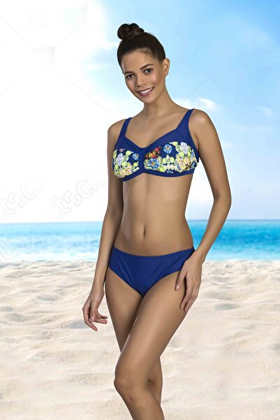 BADELİNA Kadın Mavi Toparlayıcı Bikini Takımı