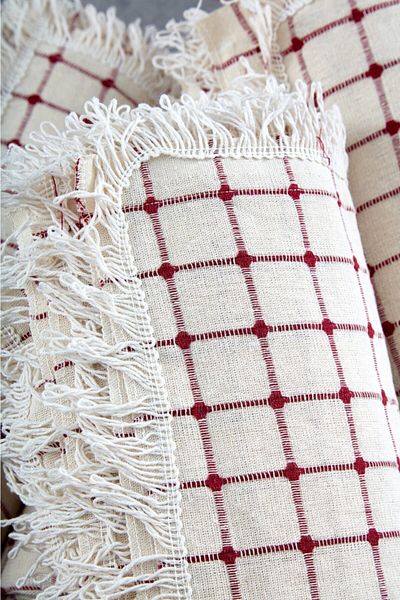 miss linda home collection Husă pentru canapea extensibilă 100% bumbac Buldan Handwork culoare burgundă (180*350 cm)