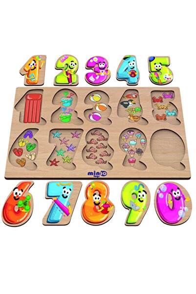 minİQ toys Ahşap Sayılar Eğitici-Öğretici Yapboz