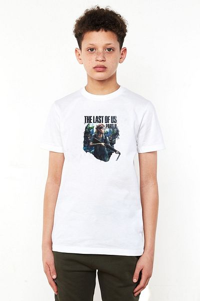 QIVI Tricou alb pentru copii unisex