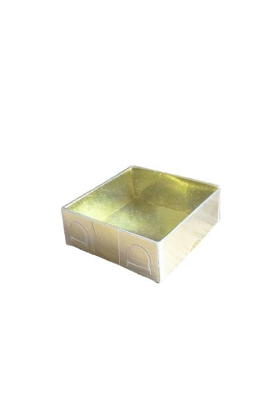 TT Tahtakale Toptancıları Asetat Kapaklı Karton Kutu 6x6x2.5 Cm (50 Adet) Gold