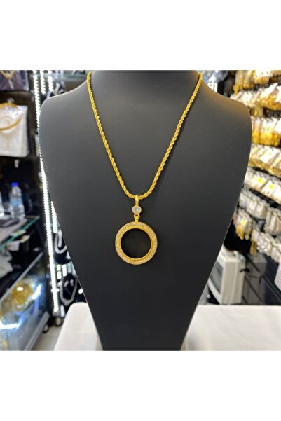 Zarifgoldimitasyon Altın Kaplama Yarım Boyutu Boş Çerçeve Kolye