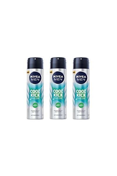 NIVEA Men Cool Kick Fresh 48h Kaktüs Suyu Anti-perspirant Erkek Deodorant X 3...