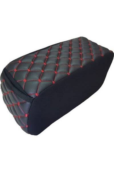 Tegin Fiat Tofaş Şahin Kolçak Kol Dayama Üniversal Siyah Deri Kırmızı Desen