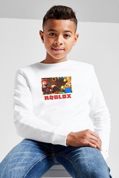QIVI Hanorac alb cu imprimeu Roblox pentru copii