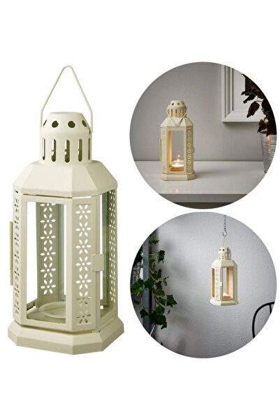 IKEA Enrum Mumluk Fener Vintage + 3 Adet Mum