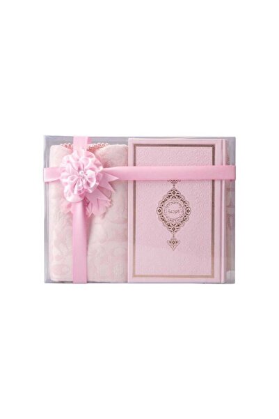 Hayrat Neşriyat Seccade Tesbih Kuran Hediye Seti (HAFIZ BOY, TOZ PEMBE)