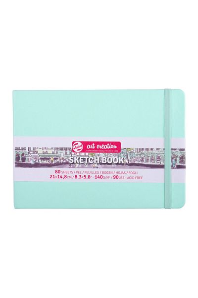 Talens Sketchbook Hard Cover Sketch Drawing Notebook 15x21 Cm140 gr80 YpPastel Mint Green