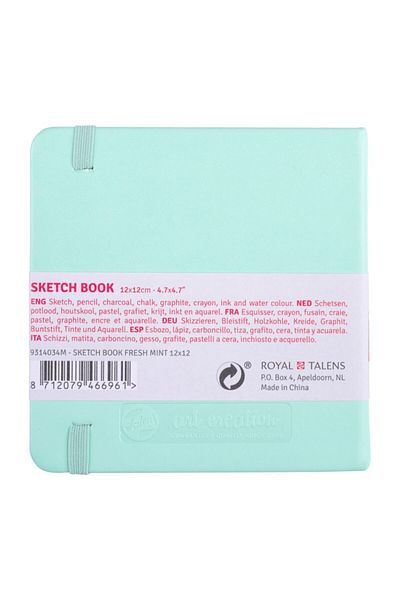 Talens Sketchbook Hard Cover Sketch Drawing Notebook 12x12 Cm140 gr80 YpPastel Mint Green
