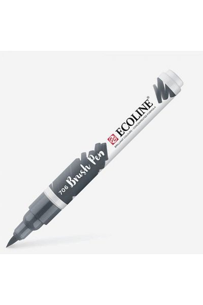 Talens Ecoline Brush Pen Brush Tip Pen 706 Deep Gray
