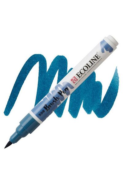 Talens Ecoline Brush Pen Brush Tip Pen 508 Prussian Blue