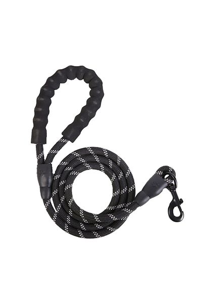 Bobo Black Dog Walking Strap - 150x1.2 Cm