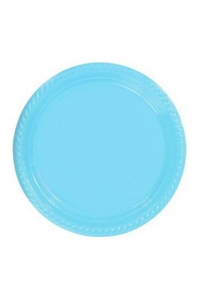 Happyland Set of 25 Blue Plastic Plates - 26 cm