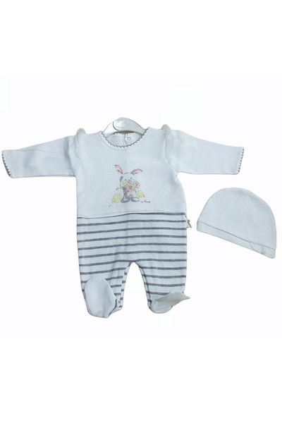 Minidamla Tulle Rabbit Baby Girl Jumpsuit - Ecru