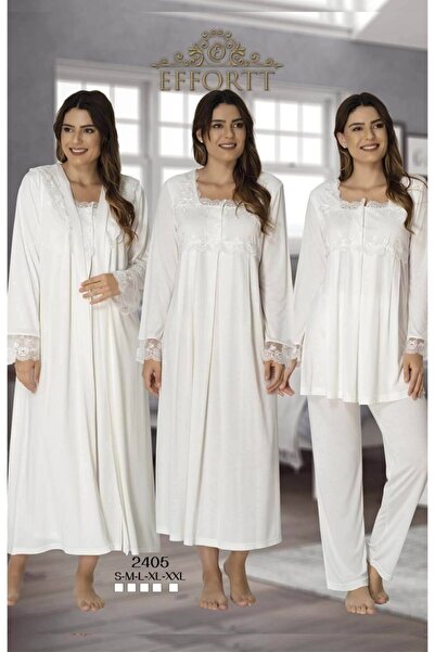 Effort Pijama 2405 Ecru Set de 4 mâneci din dantelă pentru maternitate