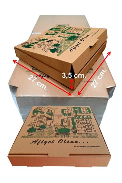 EFEPA Karton Pizza Pide Kutusu 27x27x3,5 cm 100'lü Paket